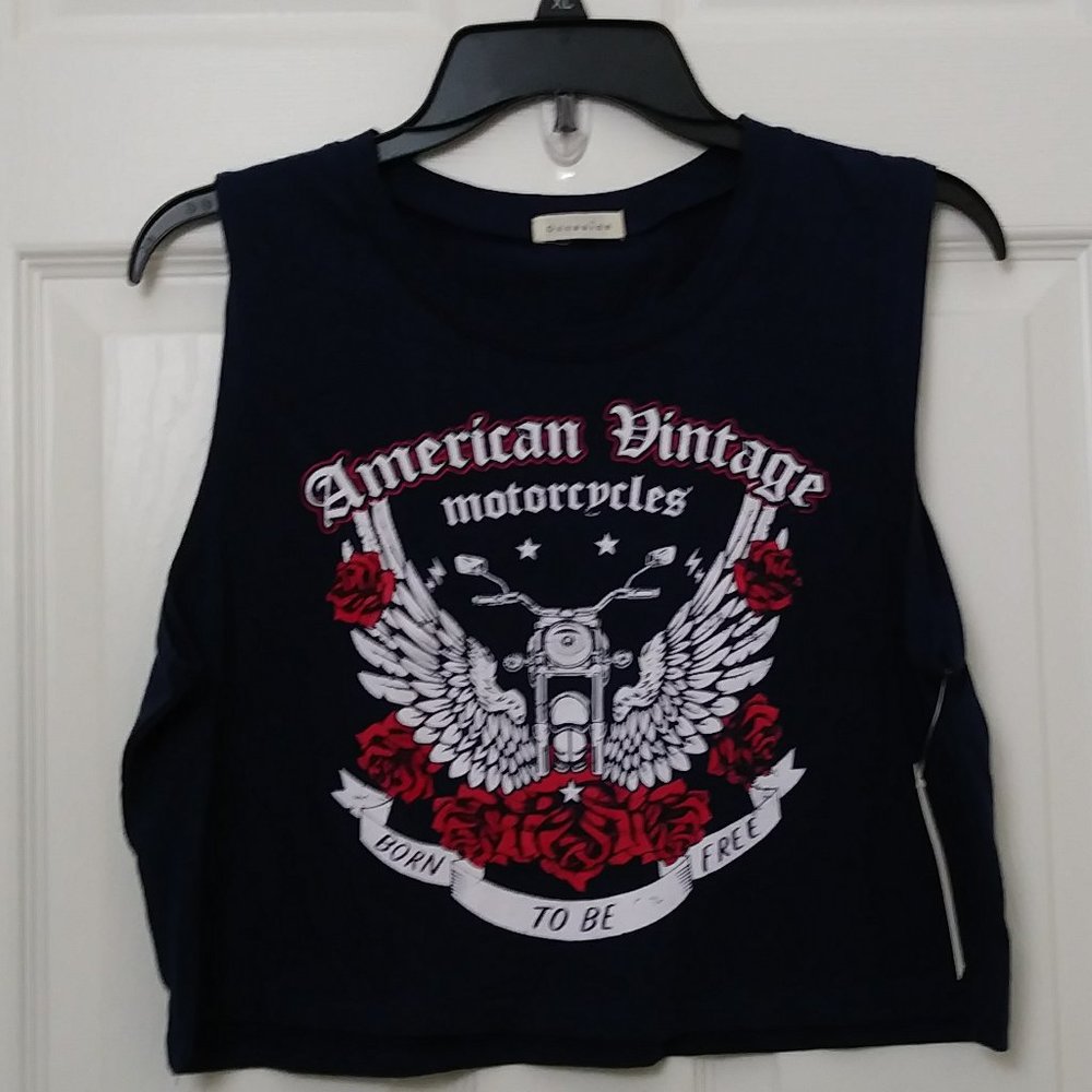 Crop Tee Shirt American Vintage Motorcycles by Occasion